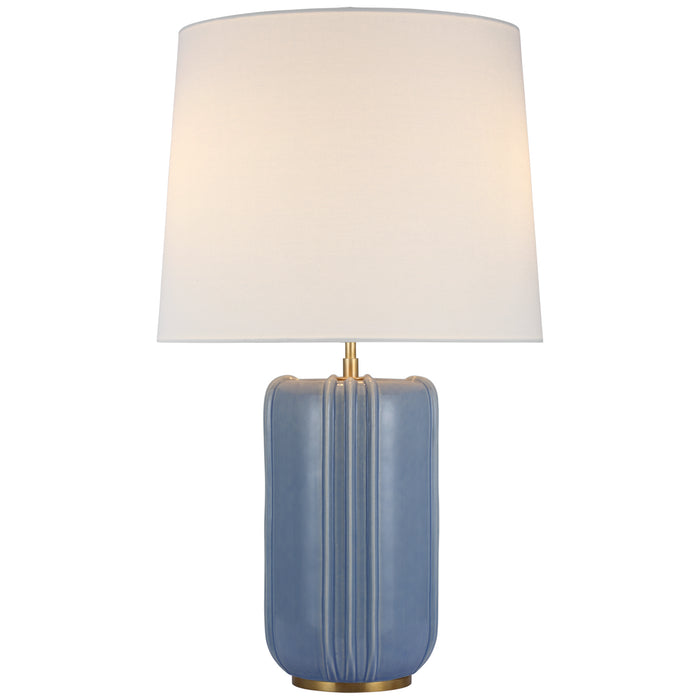Visual Comfort Signature TOB 3687PBC-L LED Table Lamp, Polar Blue Crackle