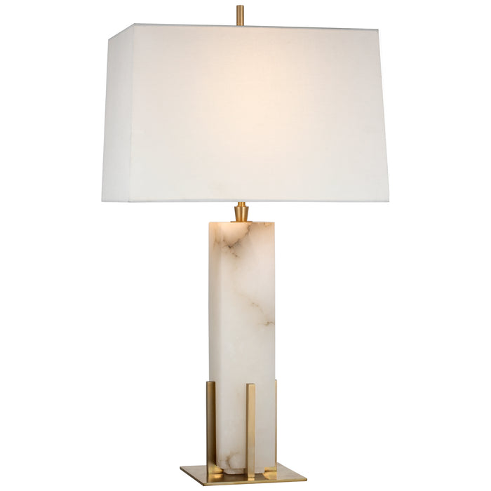 Visual Comfort Signature TOB 3920ALB/HAB-L LED Table Lamp, Alabaster and Hand-Rubbed Antique Brass