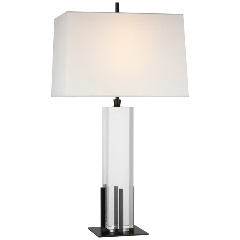 Visual Comfort Signature TOB 3920CG/BZ-L LED Table Lamp, Crystal and Bronze