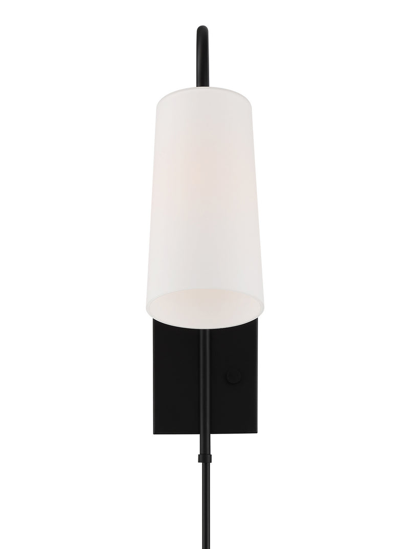 Crystorama ALX-4501-MK One Light Wall Sconce, Matte Black