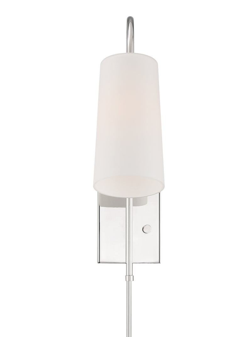 Crystorama ALX-4501-PN One Light Wall Sconce, Polished Nickel