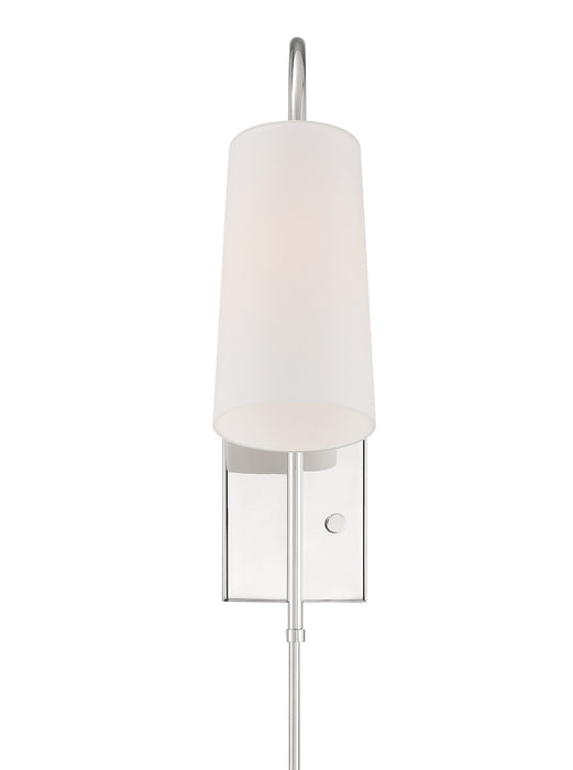 Crystorama ALX-4501-PN One Light Wall Sconce, Polished Nickel