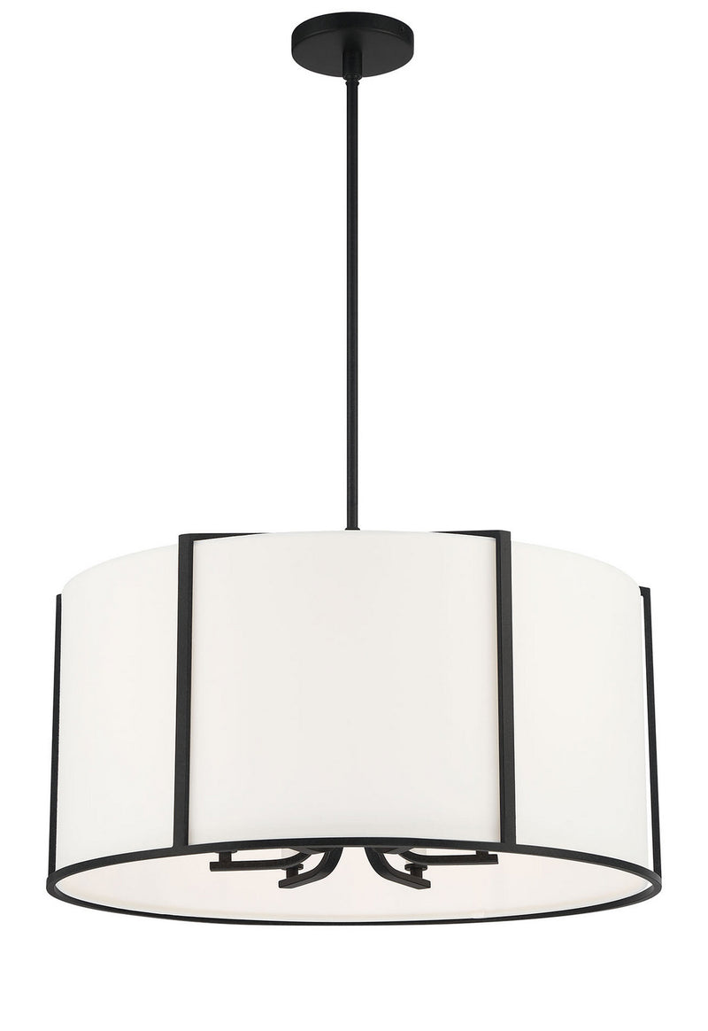 Crystorama CAR-9206-BK Six Light Pendant, Black
