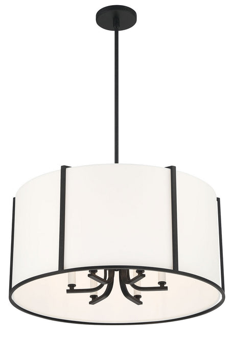 Crystorama CAR-9206-BK Six Light Pendant, Black