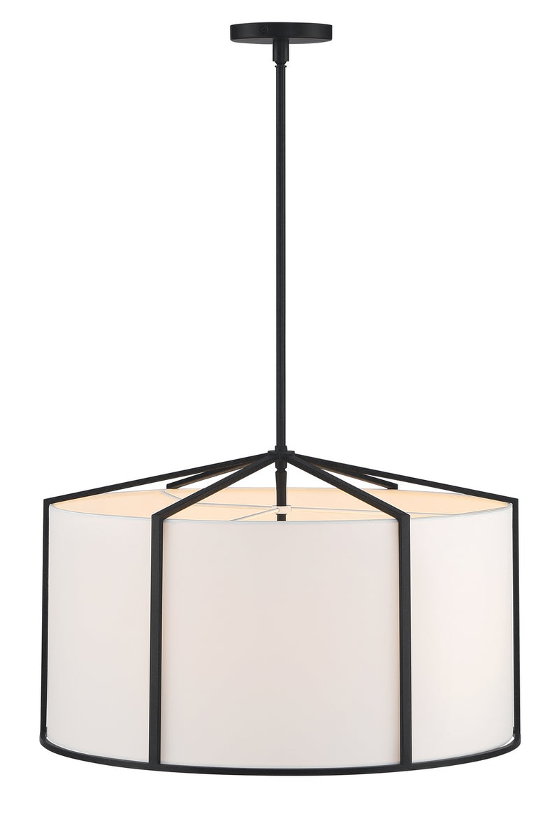 Crystorama CAR-9206-BK Six Light Pendant, Black