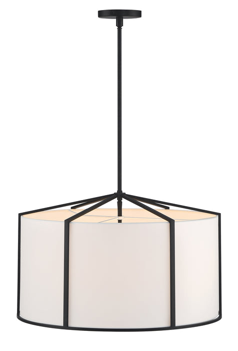 Crystorama CAR-9206-BK Six Light Pendant, Black