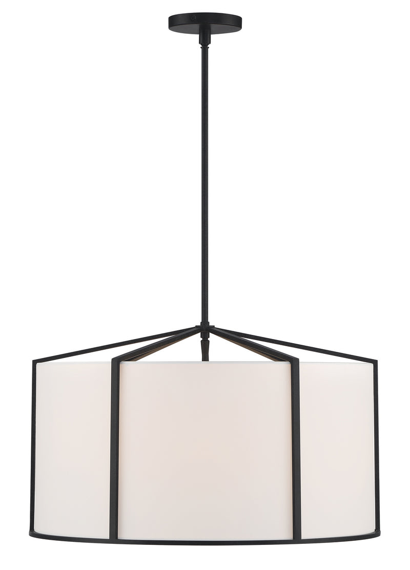 Crystorama CAR-9206-BK Six Light Pendant, Black