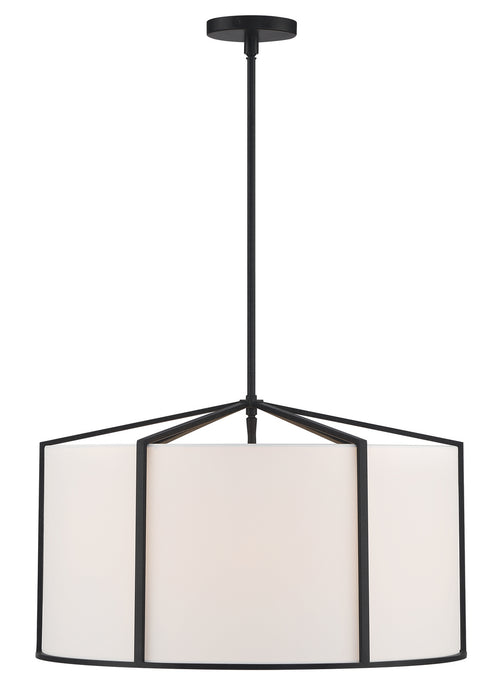 Crystorama CAR-9206-BK Six Light Pendant, Black