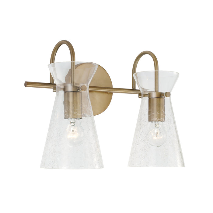 Capital Lighting 142421AD Two Light Vanity, Aged Brass