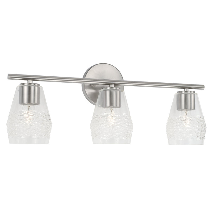 Capital Lighting 145031BN-524 Three Light Vanity, Brushed Nickel