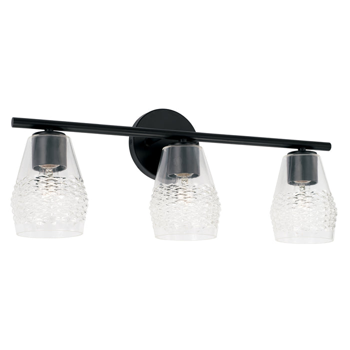 Capital Lighting 145031MB-524 Three Light Vanity, Matte Black