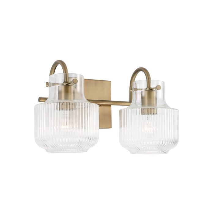 Capital Lighting 145121AD Two Light Vanity, Aged Brass