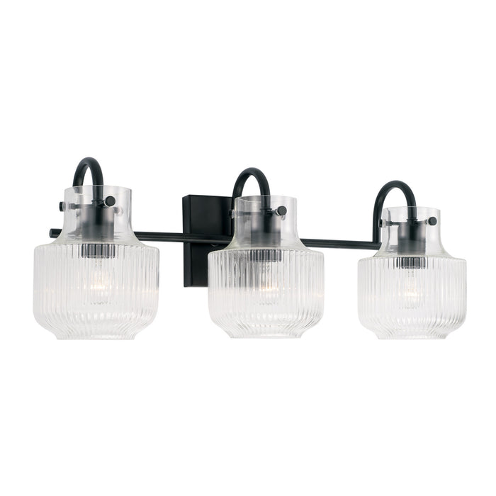 Capital Lighting 145131MB Three Light Vanity, Matte Black