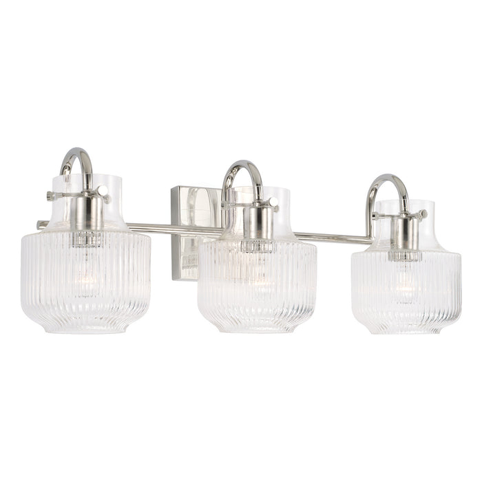 Capital Lighting 145131PN Three Light Vanity, Polished Nickel