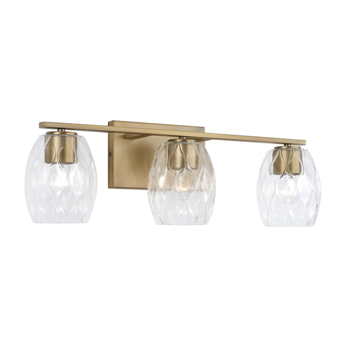Capital Lighting 145331AD-525 Three Light Vanity, Aged Brass