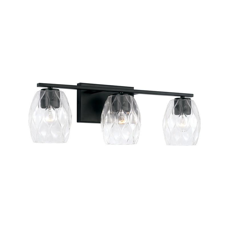 Capital Lighting 145331MB-525 Three Light Vanity, Matte Black