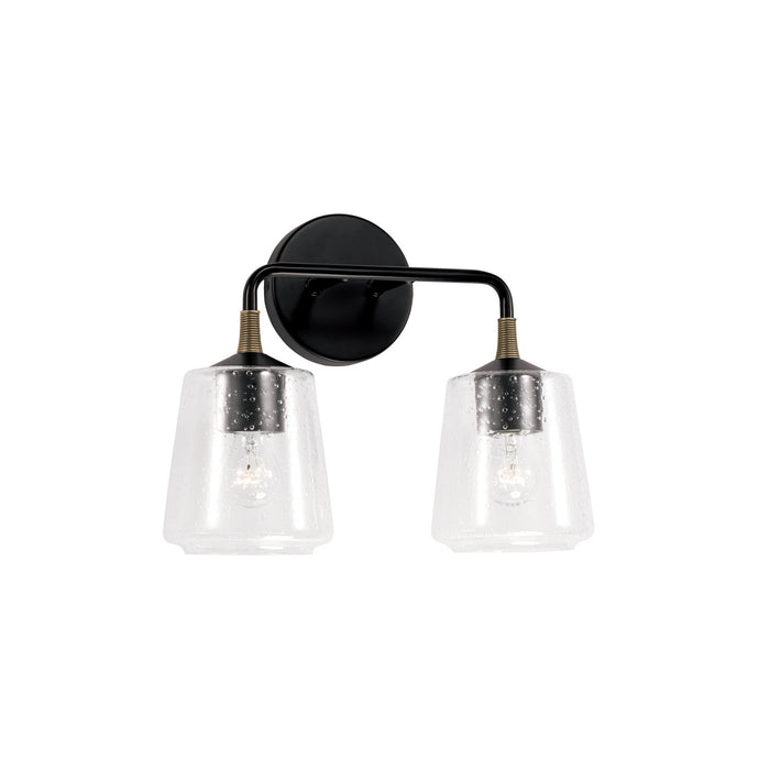 Capital Lighting 145621KB-530 Two Light Vanity, Matte Black with Brass