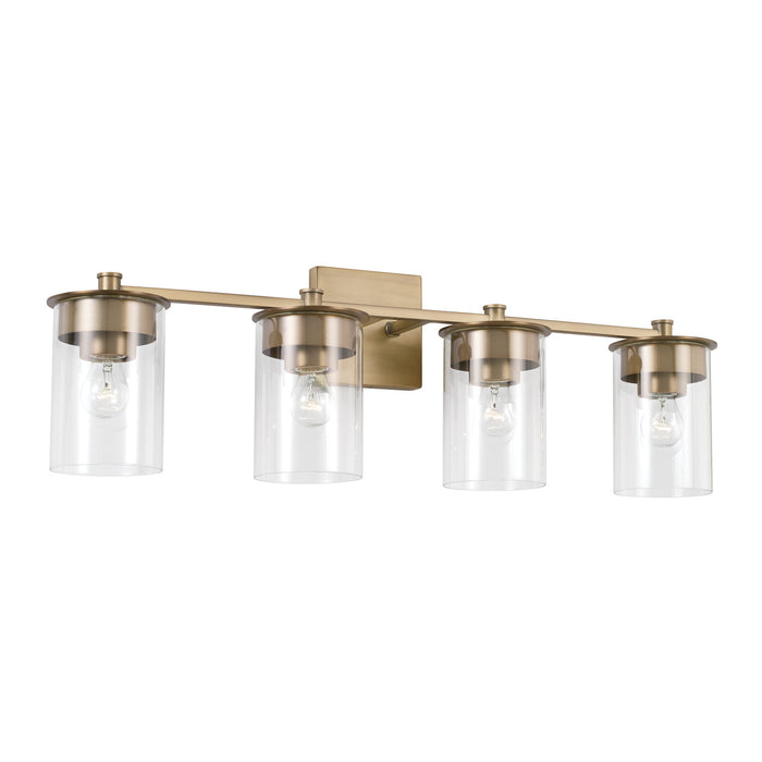 Capital Lighting 146841AD-532 Four Light Vanity, Aged Brass