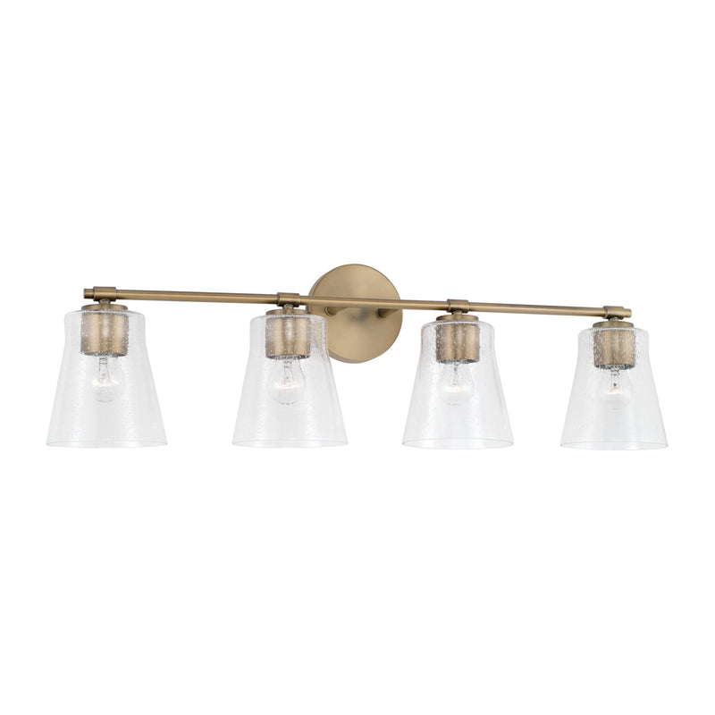 Capital Lighting 146941AD-533 Four Light Vanity, Aged Brass