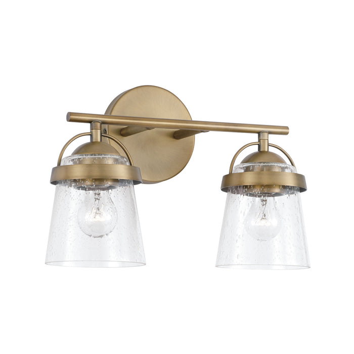 Capital Lighting 147021AD-534 Two Light Vanity, Aged Brass