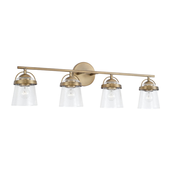 Capital Lighting 147041AD-534 Four Light Vanity, Aged Brass