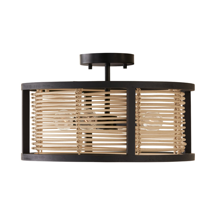 Capital Lighting 244041FK Four Light Semi Flush Mount, Flat Black