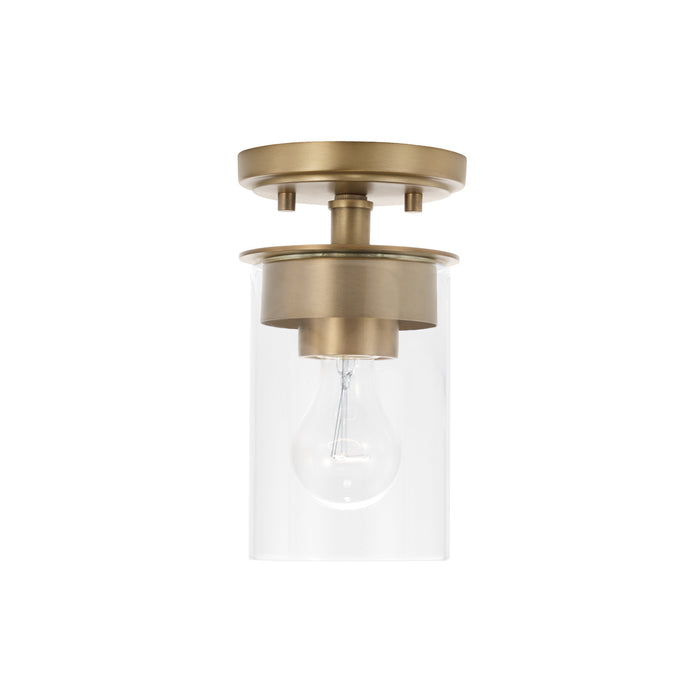 Capital Lighting 246811AD-532 One Light Semi Flush Mount, Aged Brass