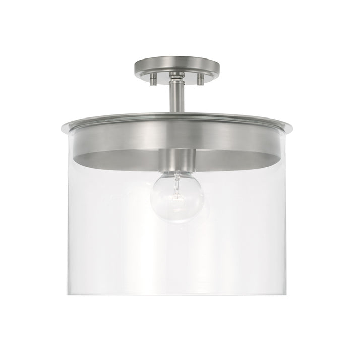 Capital Lighting 246812BN One Light Semi Flush Mount, Brushed Nickel