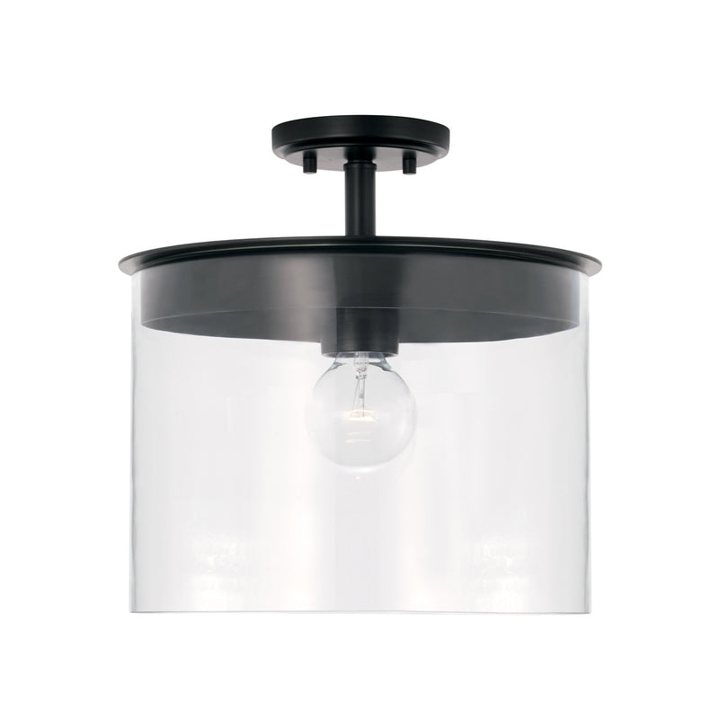 Capital Lighting 246812MB One Light Semi Flush Mount, Matte Black