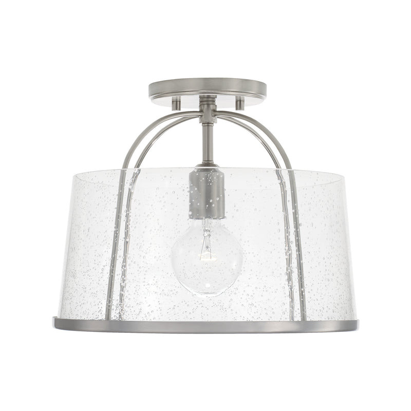 Capital Lighting 247011BN One Light Semi Flush Mount, Brushed Nickel