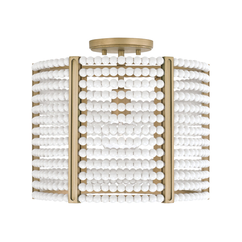 Capital Lighting 247111AP One Light Semi Flush Mount, Aged Brass Painted
