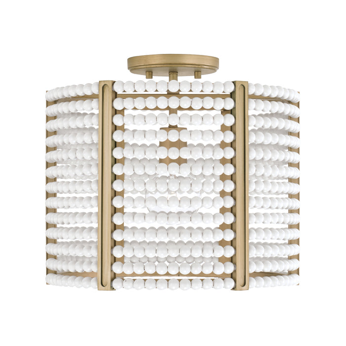 Capital Lighting 247111AP One Light Semi Flush Mount, Aged Brass Painted