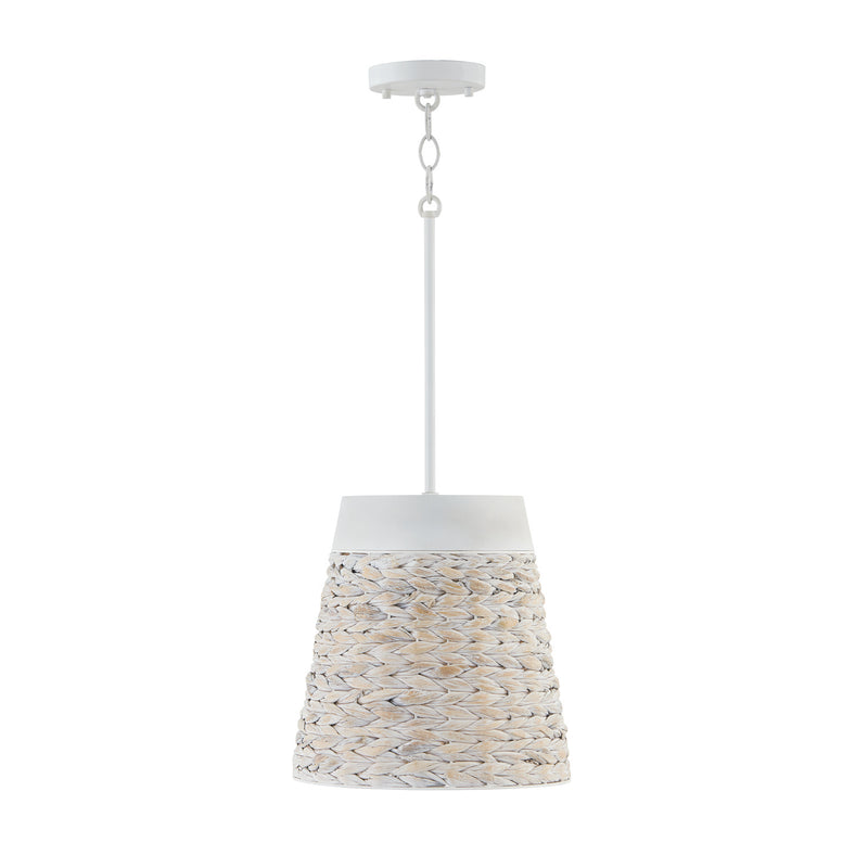 Capital Lighting 343911HW One Light Pendant, Chalk Wash