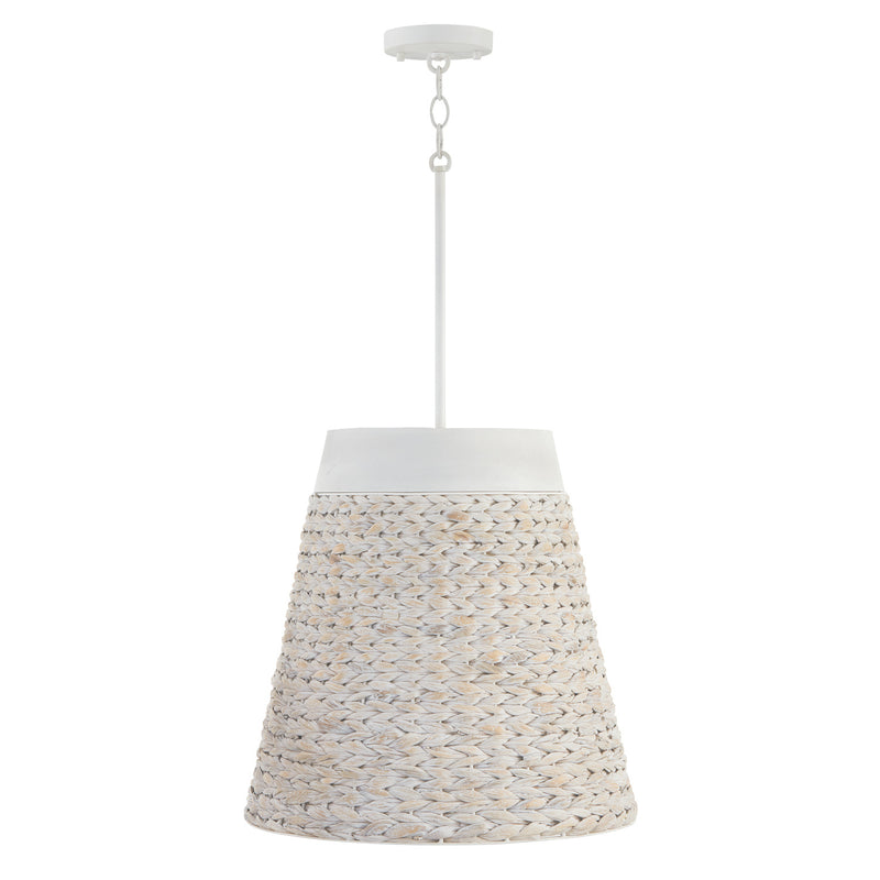 Capital Lighting 343941HW Four Light Pendant, Chalk Wash