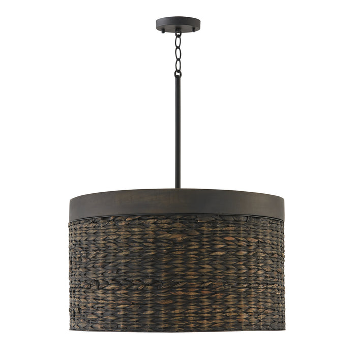 Capital Lighting 343942CW Four Light Pendant, Charcoal Wash