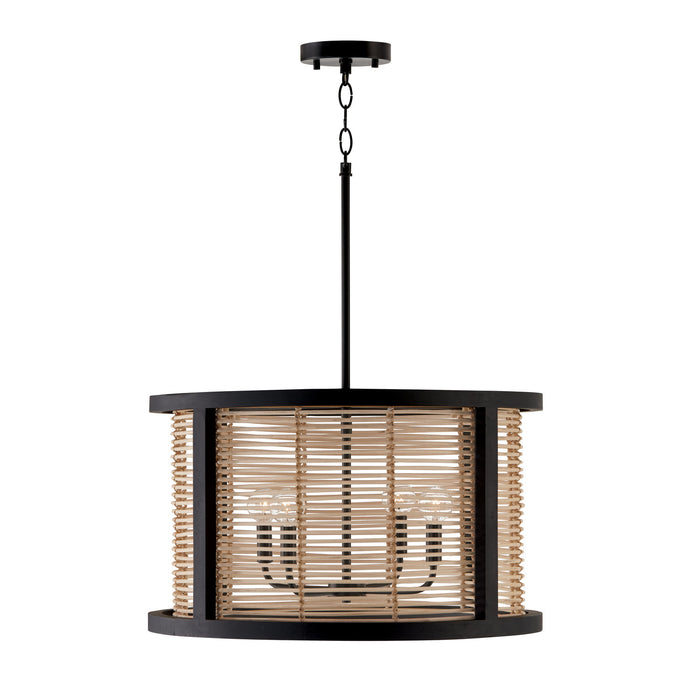 Capital Lighting 344061FK Four Light Pendant, Flat Black