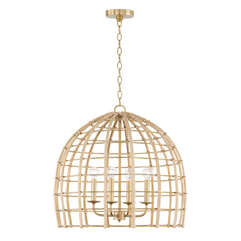 Capital Lighting 344141MA Four Light Pendant, Matte Brass