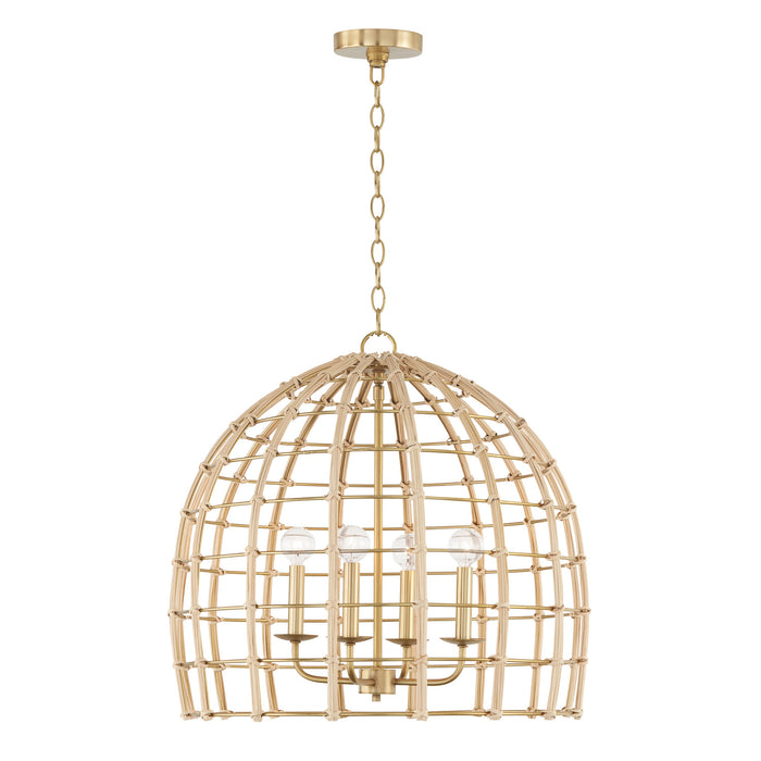 Capital Lighting 344141MA Four Light Pendant, Matte Brass