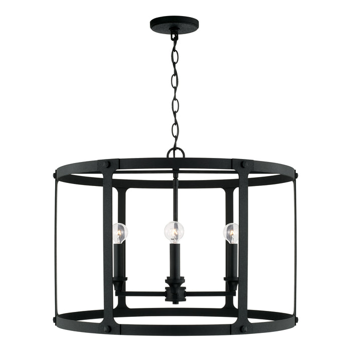 Capital Lighting 344941BI Four Light Pendant, Black Iron