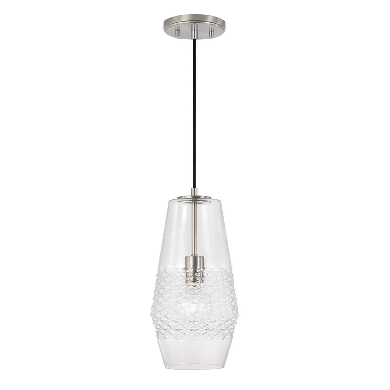 Capital Lighting 345011BN One Light Pendant, Brushed Nickel