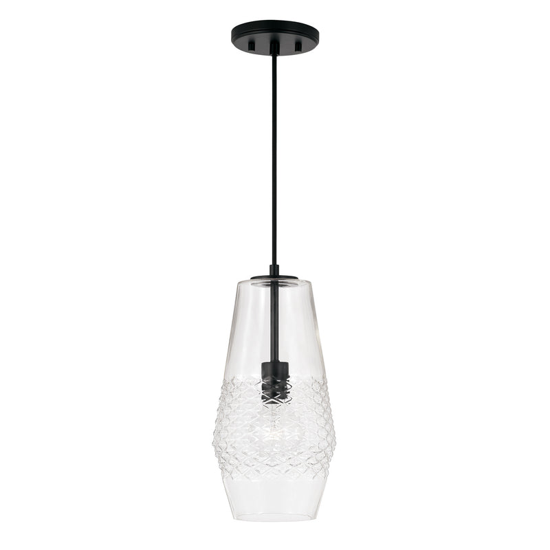 Capital Lighting 345011MB One Light Pendant, Matte Black