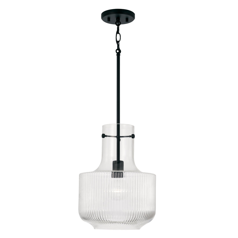 Capital Lighting 345111MB One Light Pendant, Matte Black