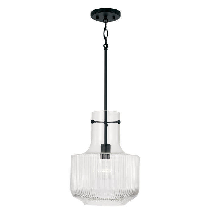 Capital Lighting 345111MB One Light Pendant, Matte Black