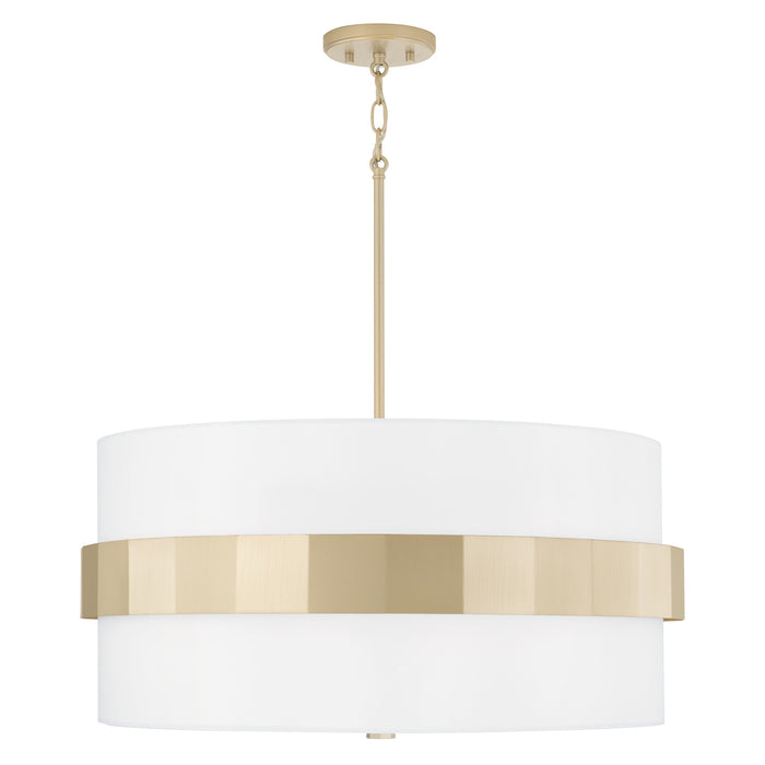 Capital Lighting 346241SF Four Light Pendant, Soft Gold