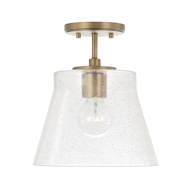 Capital Lighting 346912AD One Light Pendant, Aged Brass