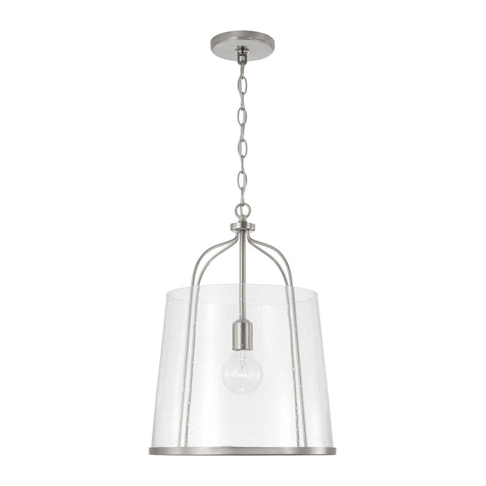 Capital Lighting 347011BN One Light Pendant, Brushed Nickel