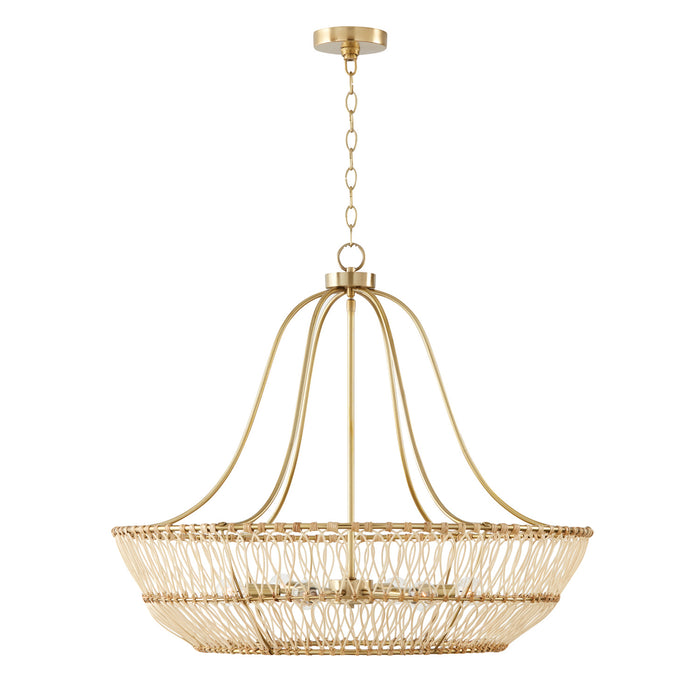 Capital Lighting 444161MA Six Light Chandelier, Matte Brass