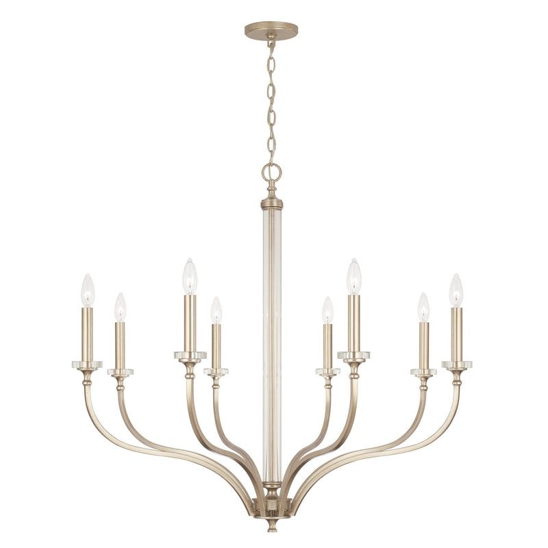 Capital Lighting 444881BS Eight Light Chandelier, Brushed Champagne
