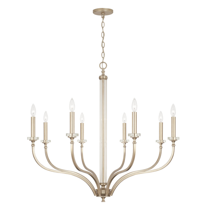 Capital Lighting 444881BS Eight Light Chandelier, Brushed Champagne