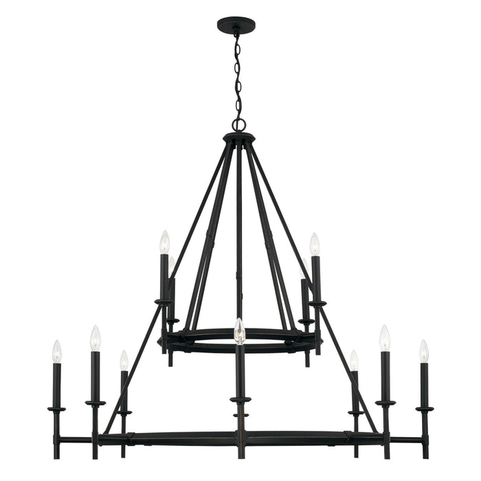 Capital Lighting 445201IH 12 Light Chandelier, Brushed Black Iron